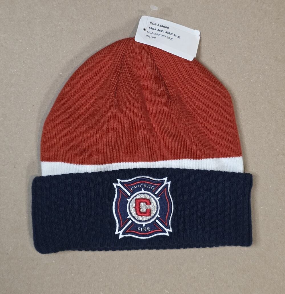 Chicago Fire Hat Knit Winter Beanie Skull Cap BRAND NEW Fanatics Embroidered